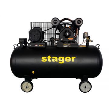 Compresor aer, 370L, Stager HMV0.6/370-10bar, 600L/min, trifazat, angrenare curea