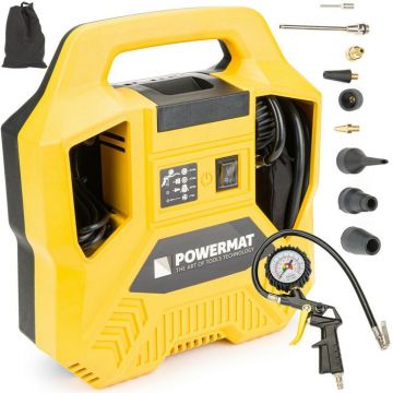 Compresor Mini Portabil Powermat Auto Fara Ulei 220v 8 Bari 1100w Compresor Mini Portabil Powermat Auto Fara Ulei 220v 8 Bari 1100w