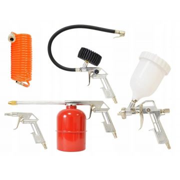 Kit compresor, Set pistol suflat, vopsit, umflat, antifonat, furtun compresor 3m Onex