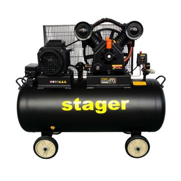 Stager HMV0.6/200 compresor aer, 200L, 8bar, 600L/min, trifazat, angrenare curea