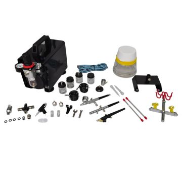 vidaxl Set compresor aerograf cu 3 pistoale