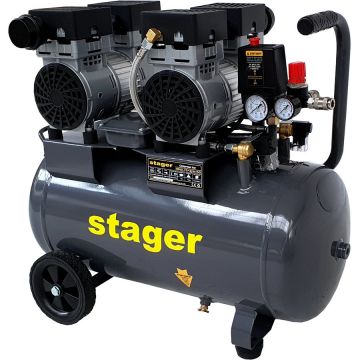 HM0.75x2JW/50 compresor aer 50L 8bar 270L/min monofazat angrenare directa, silentios