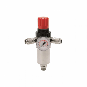 Regulator de presiune cu filtru, manometru, 2 cuple rapide iesire, max. 12 bar, racord intrare 3/8'', FIAC, tip 950/1