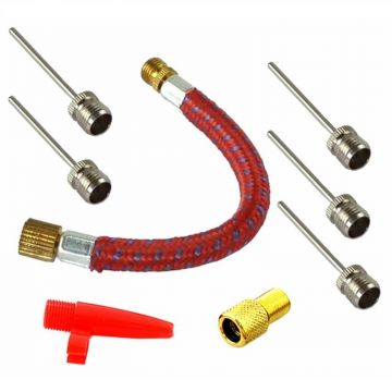Set 8 accesorii pentru pompa sau compresor, Gonga® Rosu
