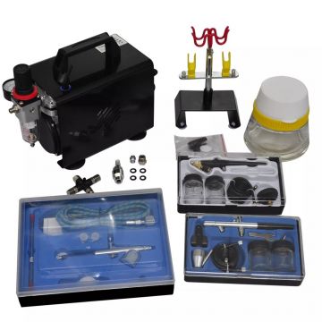 Set compresor aerograf cu 3 pistoale