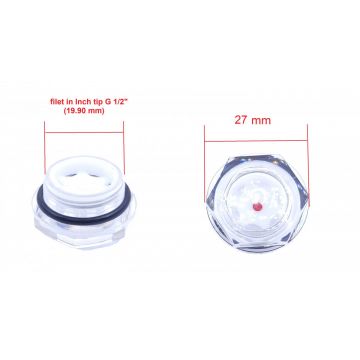 Vizor ulei cap compresor filet plastic 1/2 Vizor ulei cap compresor filet plastic 1/2