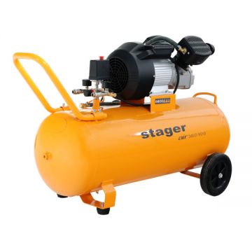 Compresor aer, 100L, 10bar, 356L/min, monofazat, angrenare directa, Stager Air 36D100