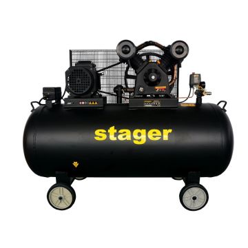 Compresor aer 370L Stager HMV0.6/370-10 10bar, 600L/min, trifazat, angrenare curea