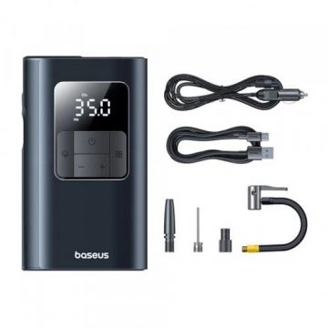 Compresor auto Baseus PrimeTrip VA1 C11169001121-00, USB-A, 2000mAh, 0.5 PSI (Negru)