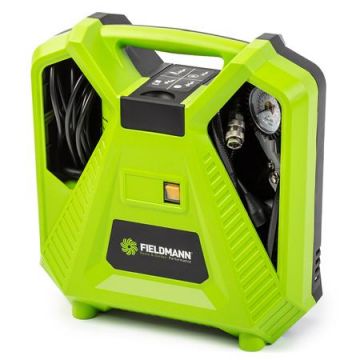 Compresor auto fara ulei Fieldmann FDAK 201101, 1100 W, 180 L/min, 8 bar (Negru/Verde)