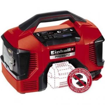 Compresor Hibrid Pressito 18V / 220V Fara Baterie si Incarcator Rosu/Negru