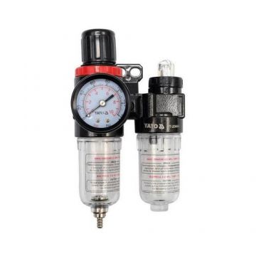 Filtru aer cu reductor si rezervor de ulei pentru compresoare Yato YT-2384, prindere 1/4inch
