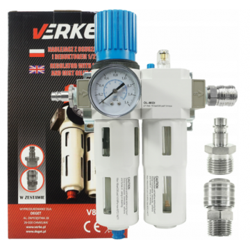 Filtru de aer cu reductor si rezervor de ulei pentru compresor 1/2 Verke