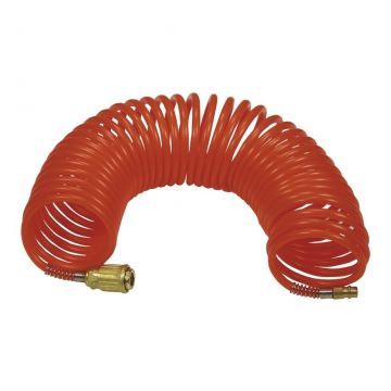 Furtun spiralat flexibil aer comprimat cu cuple rapide - 1/4 Furtun spiralat flexibil aer comprimat cu cuple rapide - 1/4