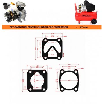 Garnituri set pentru cap compresor de aer 47mm CH088 Mod.11(B)